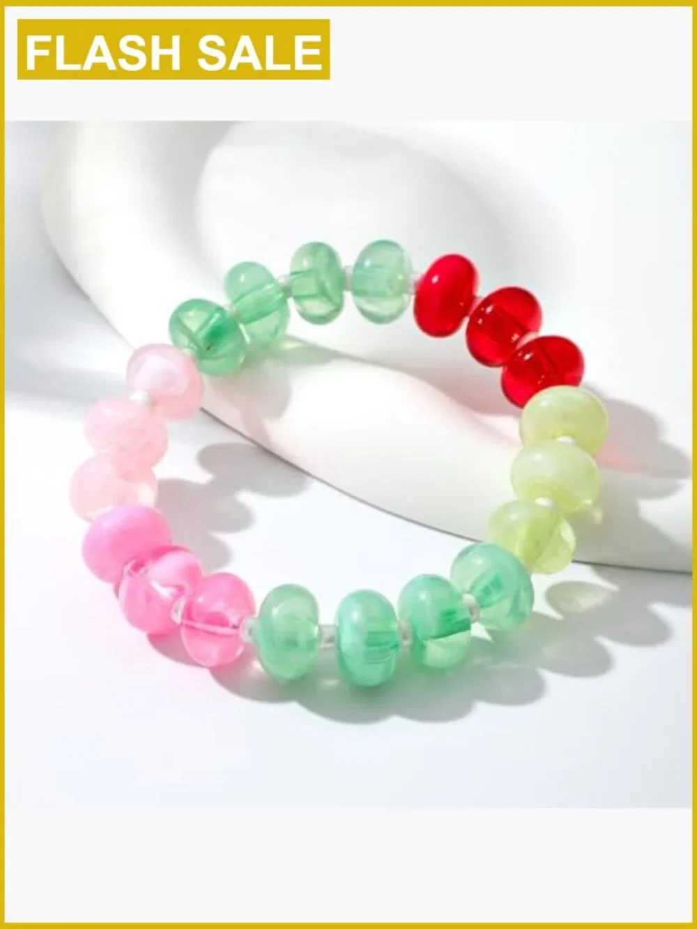 Chunky Acrylic Boho Stretch Bracelet Set Handmade Summer Vacation Jewelry